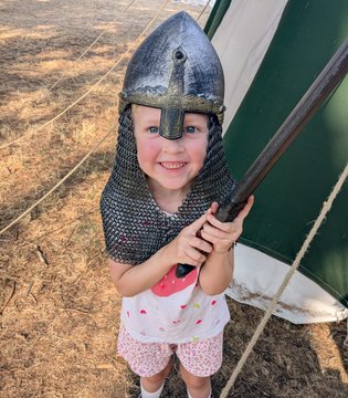Eloise's story - Eloise wearing a helmet