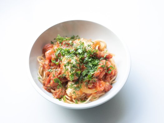 Nathan Outlaw’s spaghetti and hake balls