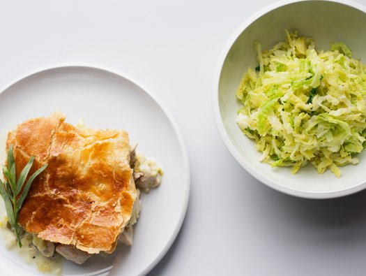 Chicken, leek and tarragon pie