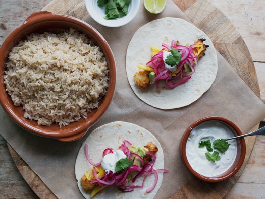 Fish goujon tacos