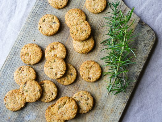 Rosemary and olive shortbread