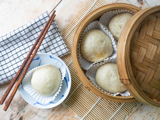 Custard-filled bao buns