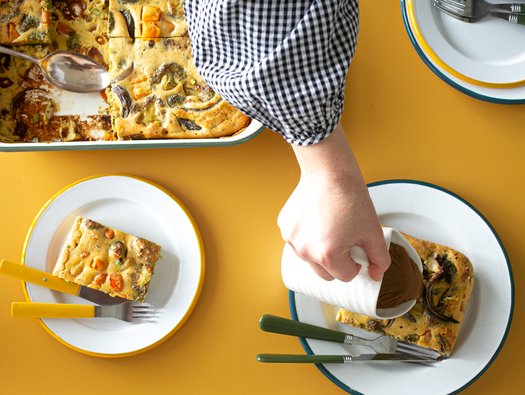 Vegetable toad in the hole with Charlie’s gravy