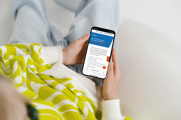 Woman using PIP Helper on phone