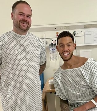 Ben Stokes - with cousin after surgery