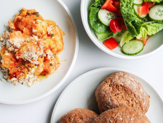Mediterranean seafood gratin