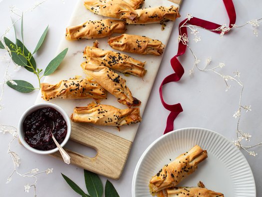 Brie and cranberry parcels