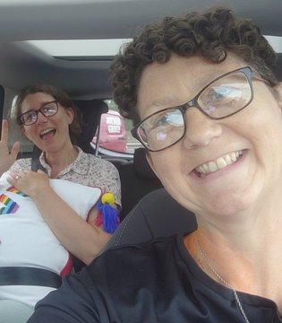 Carla and Lynsey - after transplant discharge