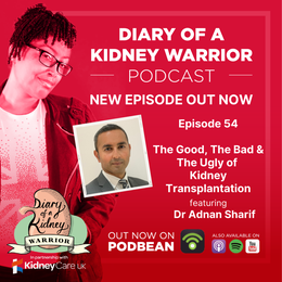 Diary of a Kidney Warrior podcast episode 54: the good, the bad and the ugly of kidney transplantation.