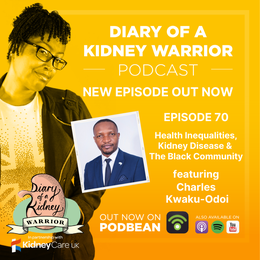 Diary of a Kidney Warrior podcast episode 70: health inequalities, kidney disease and the Black community.