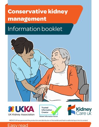 Easy read - Conservative kidney management Patient information leaflet cover 2025-26