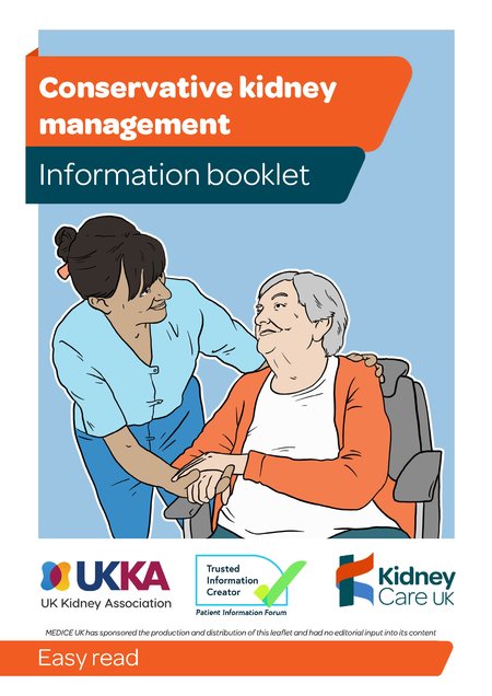 Easy read - Conservative kidney management Patient information leaflet cover 2025-26