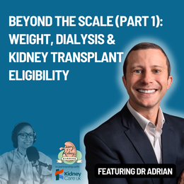 Cover image of episode 154 of Diary of a Kidney Warrior podcast, showing guest Dr Adrian Brown