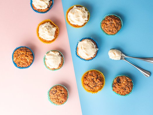 Easy apple muffins with cream cheese frosting