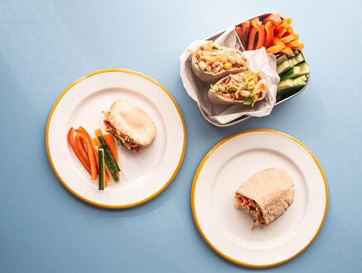 Tasty tuna pittas