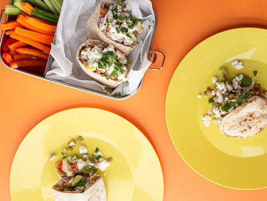 Mediterranean chicken pittas
