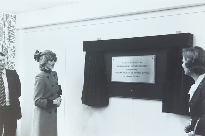 HRH Diana, Princess of Wales, and BKPA's Elizabeth Ward opening paediatric unit at Yorkhill Hopsital, Glasgow, 1983