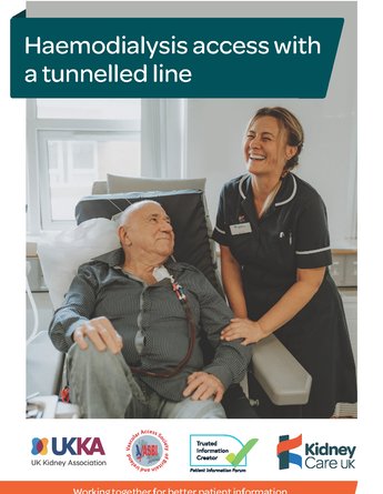 Haemodialysis access with a tunnelled line Patient Information leaflet front cover