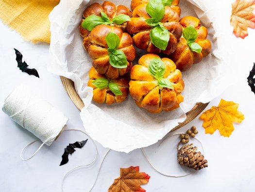 Ham and pineapple pizza pumpkins