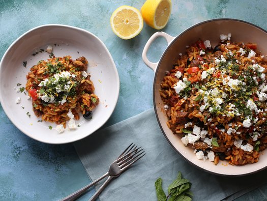 Greek lamb with orzo