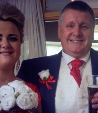 Katie Newell - with dad on brother's wedding day