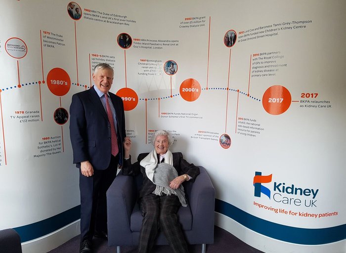 Kidney Care UK CEO Paddy Tabor and Elizabeth Ward, 2017