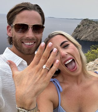 Niven Hopkins - with partner, Isabelle, in Ibiza after proposing