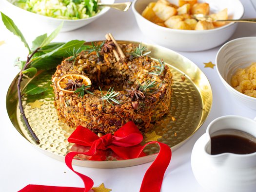 Nut and aubergine roast