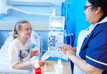 Patient preparing for haemodialysis