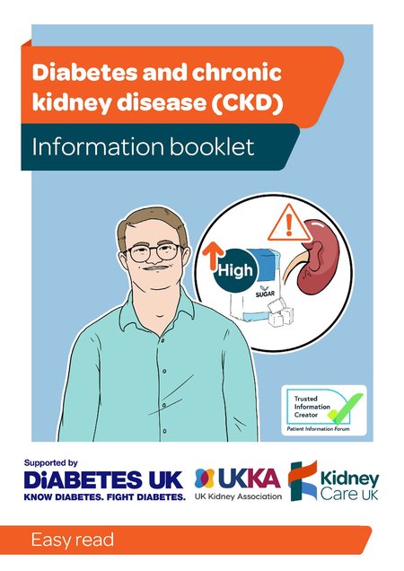 Presentation and web-Easy read - Diabetes and CKD Patient Information leaflet front cover