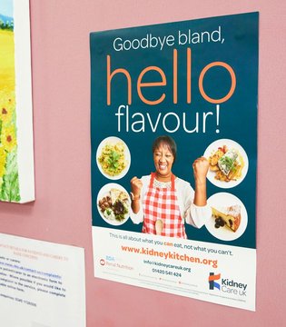 'Hello flavour' Kidney Kitchen poster in unit