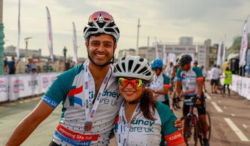 London to Brighton finish cyclists