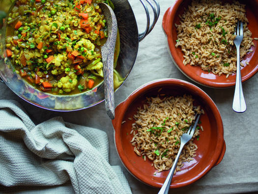 Red lentil and vegetable curry