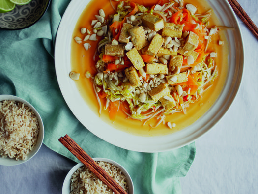 Thai vegetable stir fry with rice