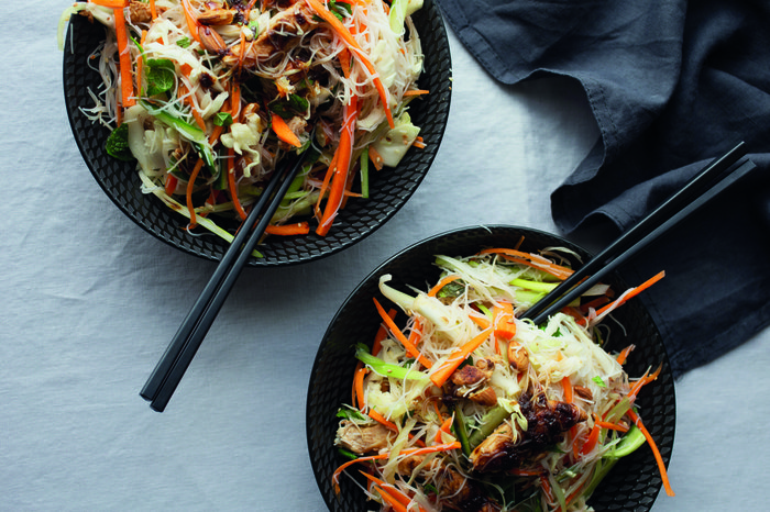 Asian sticky chicken salad