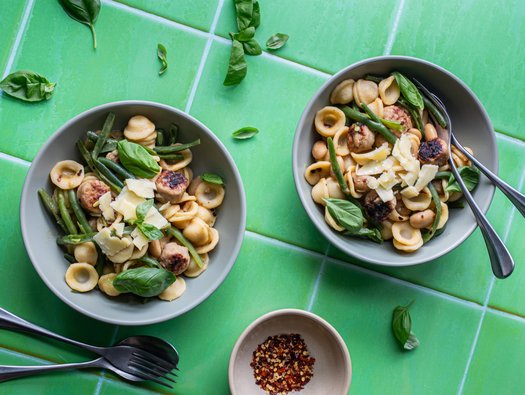 Sausage and bean pasta