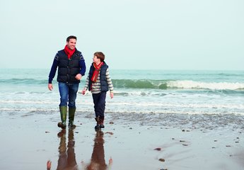 Two people on a beach