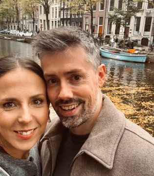 Clare Cameron - with husband