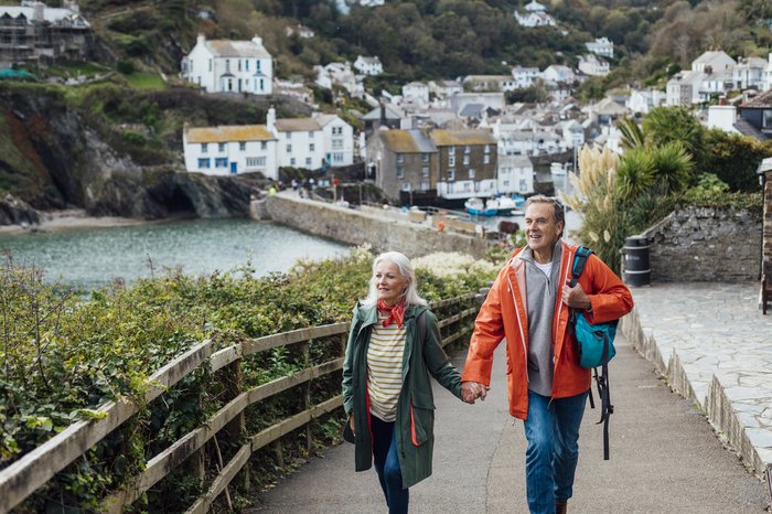 Couple walking at the seaside