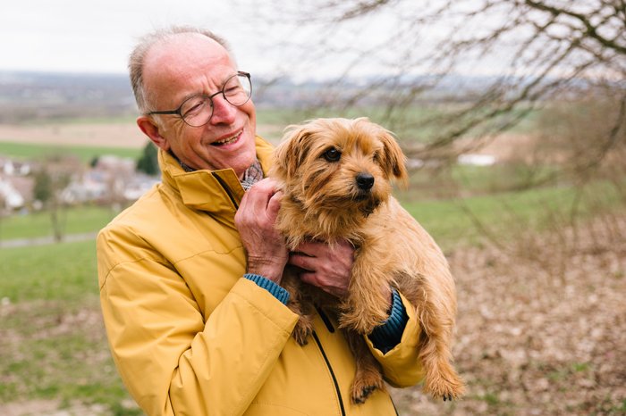 Man walking with a dog