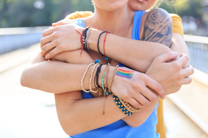 Women hugging