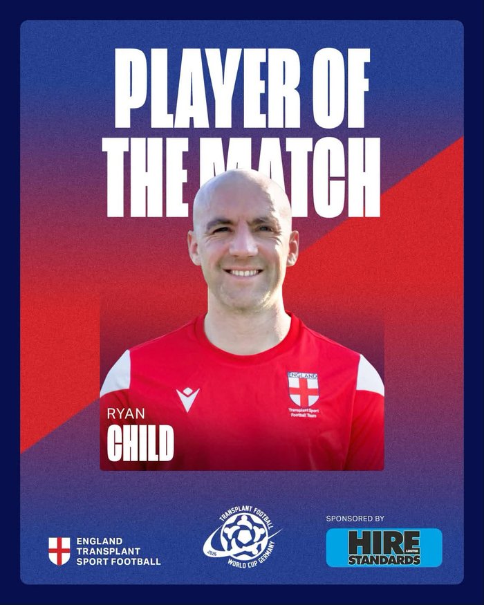 Ryan Childs, Player of the match - 2026 Transplant Football World Cup